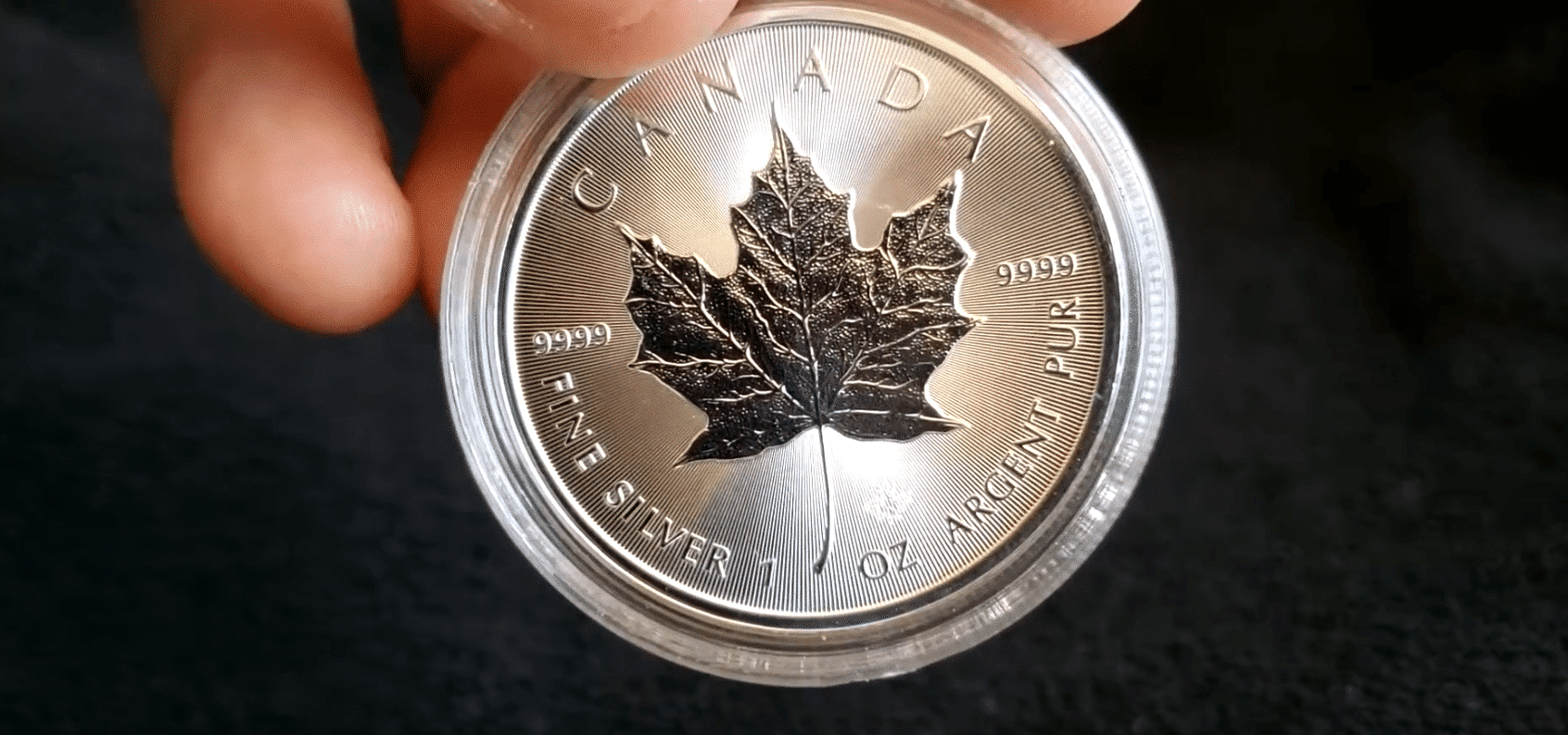 Sicherheitsmerkmal Maple Leaf Silbermünze